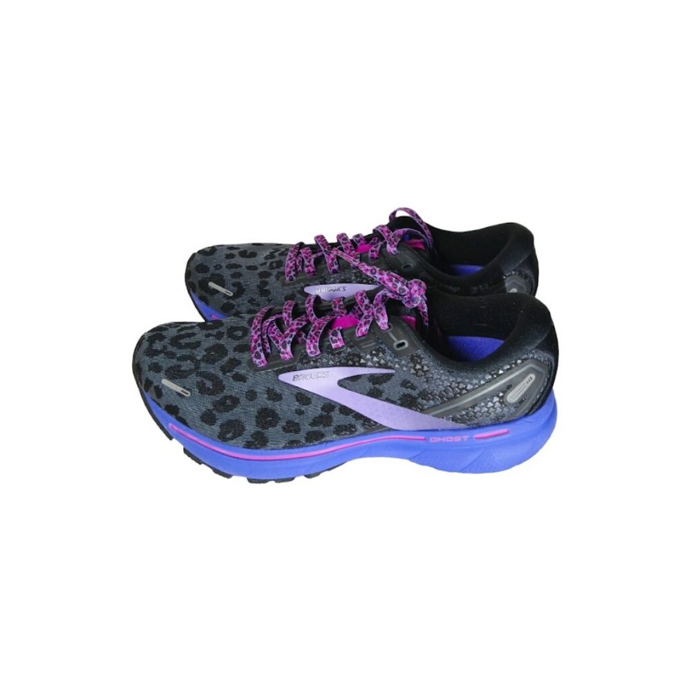 Brooks Ghost 14 Cheetah Run Wild Black and Purple 8.5 Clean!!!